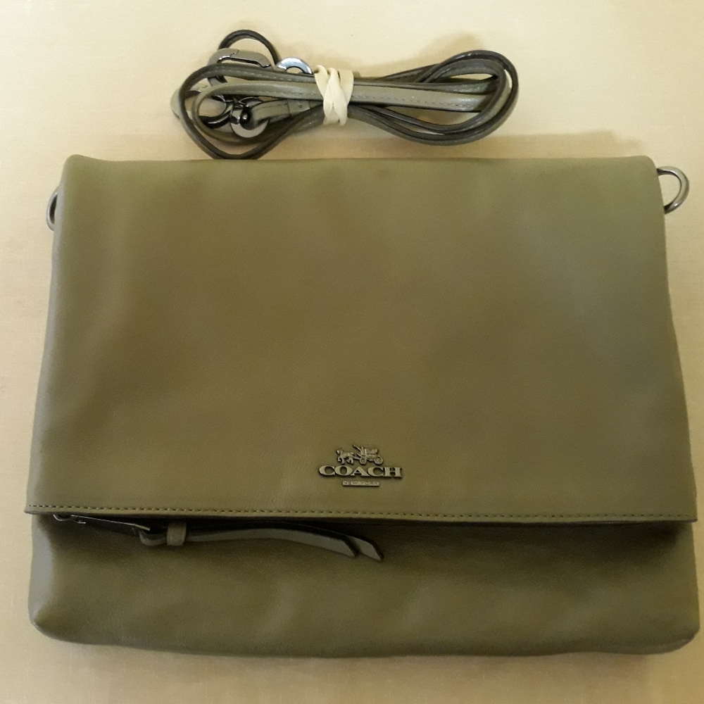 Coach Olive Leather Madison Fold Over Crossbody